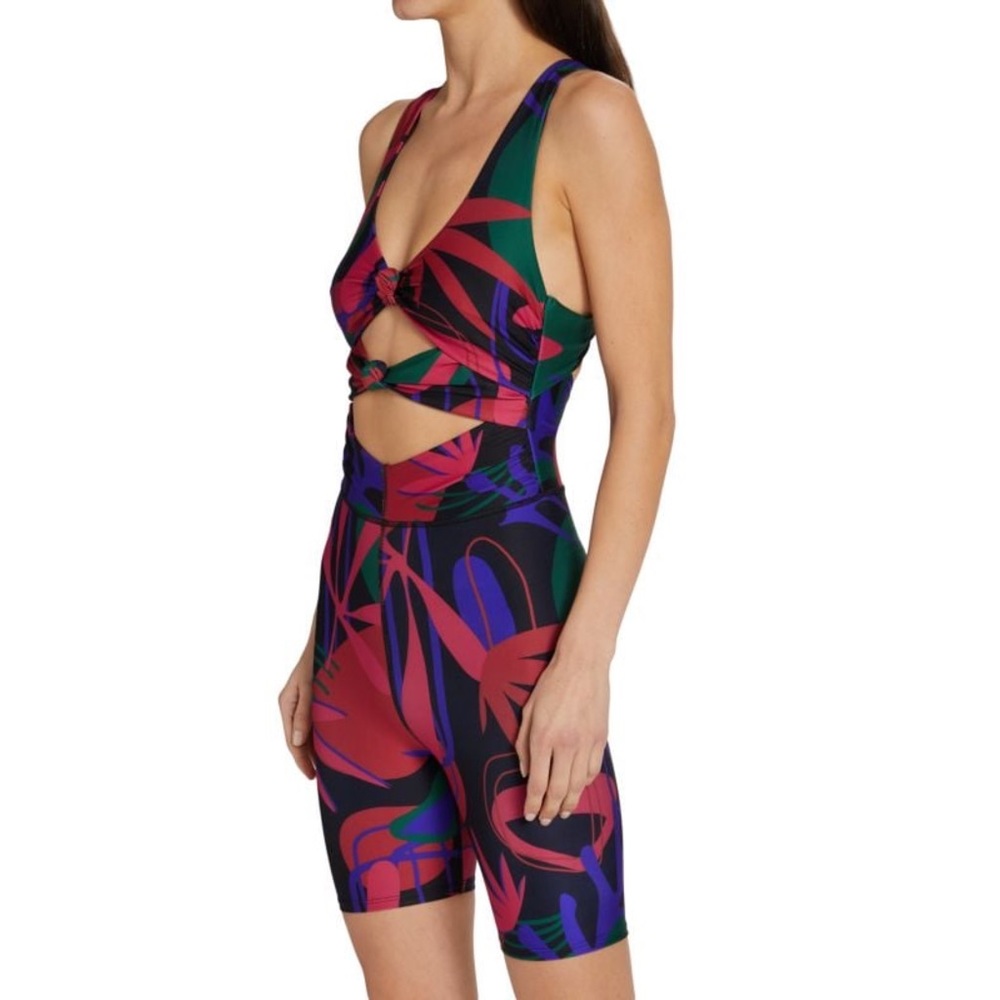 PatBO Rio Tarsila Leaf Print Cutout Romper XS NWT - Picture 7 of 16